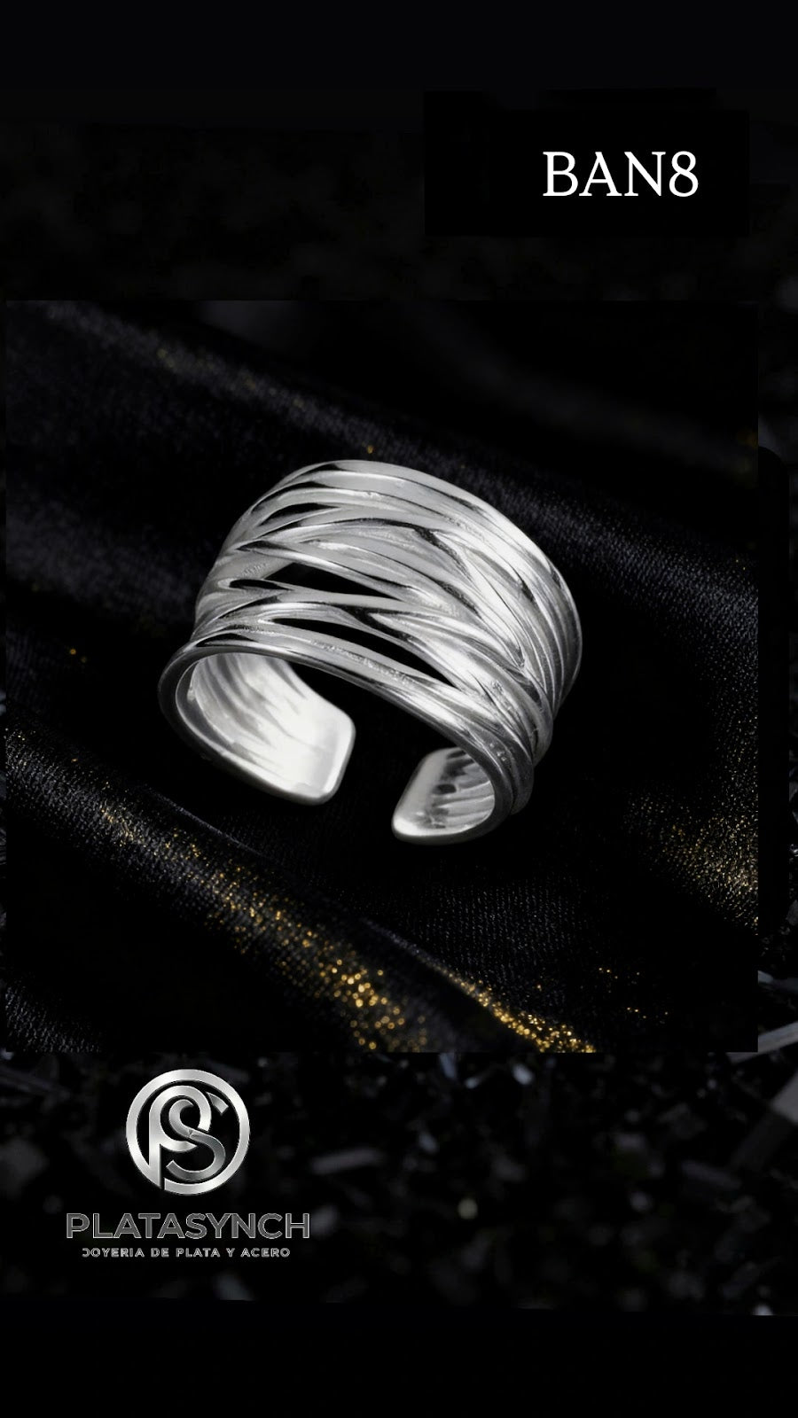 BAN8 - Anillo Brass minimalista con lineas