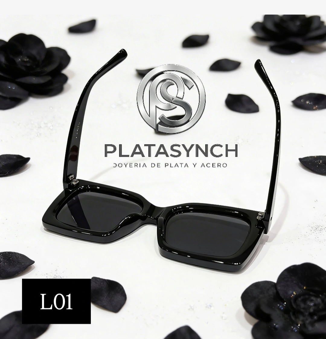 L01 - Gafas - Cuadradas Extragandes Negras