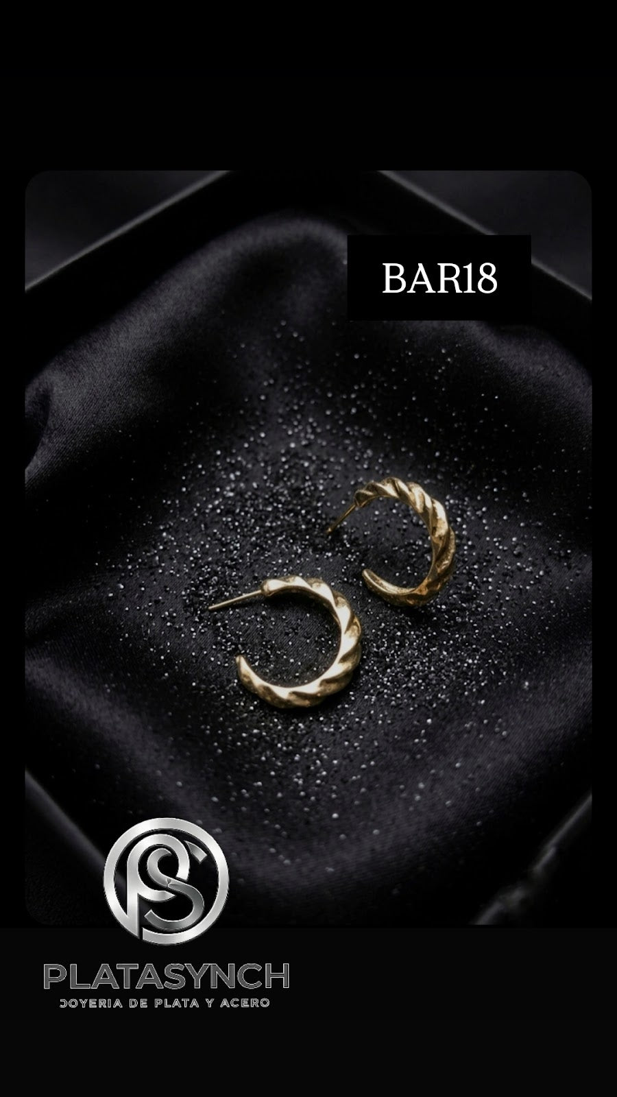 BAR18 - Aretes Brass dorado de palito torcido grueso