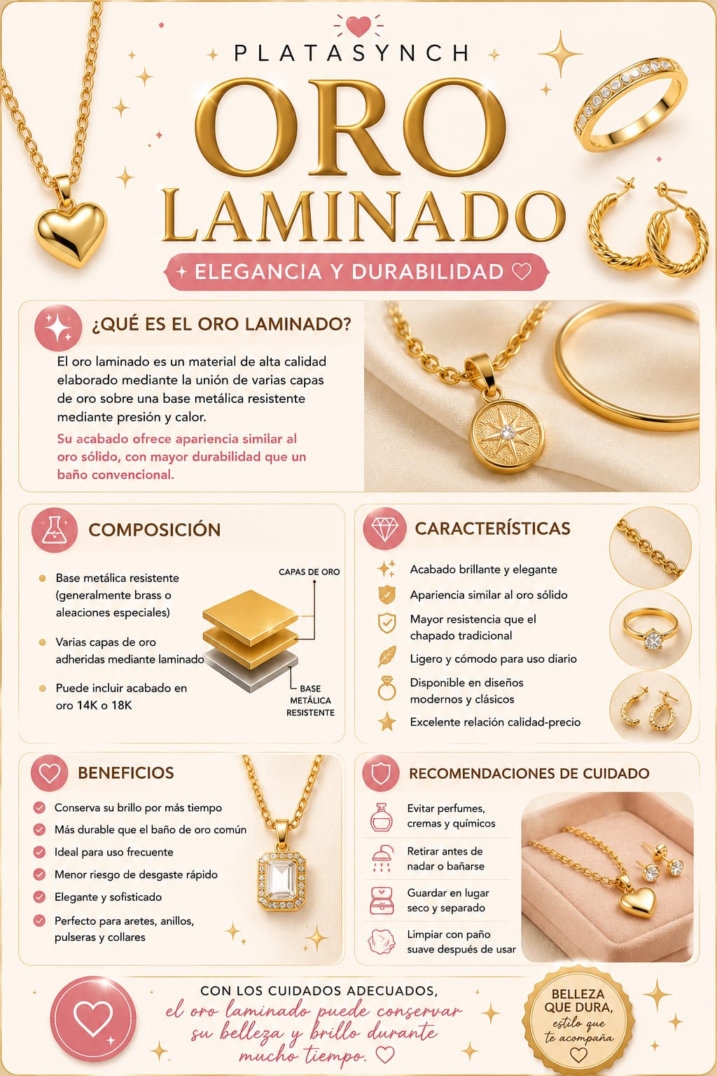 ¿Qué es el Oro Laminado? Características y cuidados