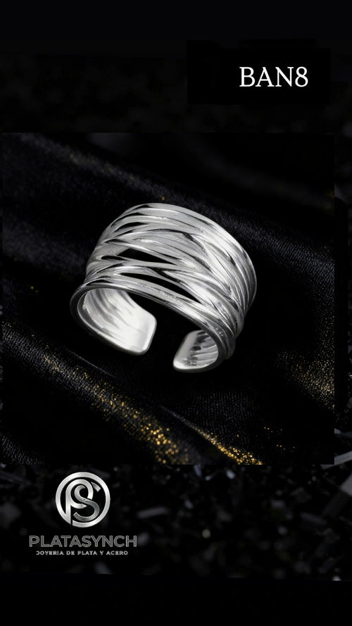 BAN8 - Anillo Brass minimalista con lineas