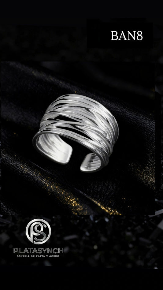 BAN8 - Anillo Brass minimalista con lineas