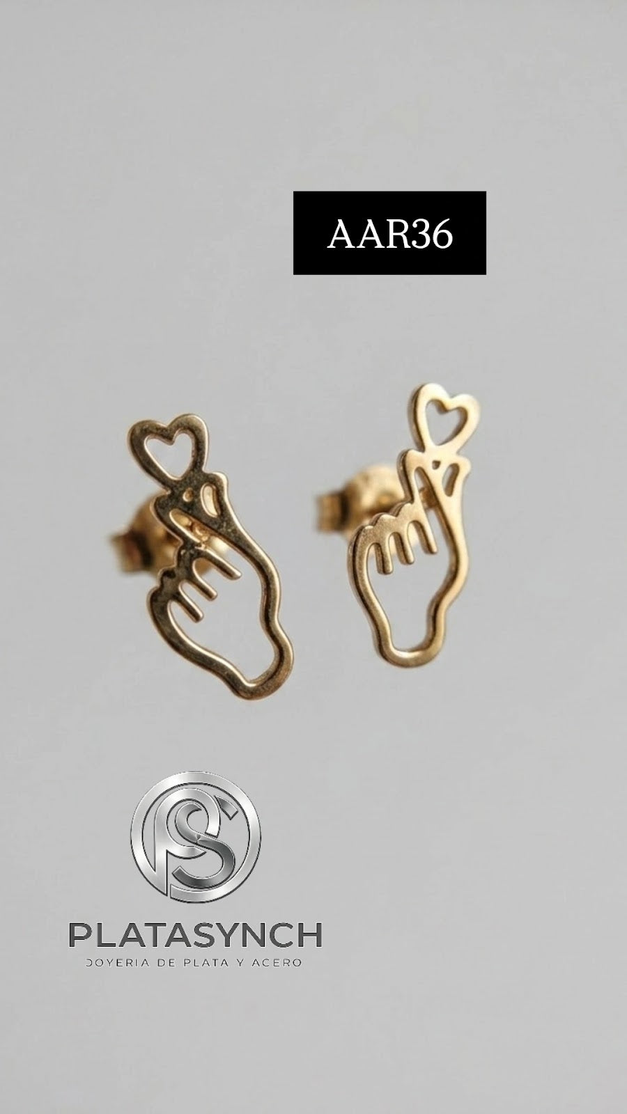 AAR36 - Aretes acero dorado Klove