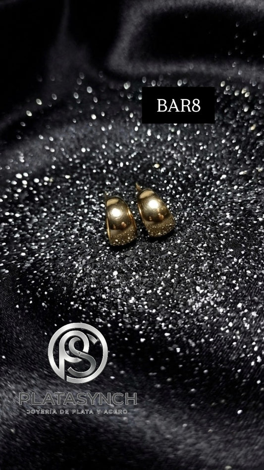 BAR8 - Aretes brass de palito redondos gorditos