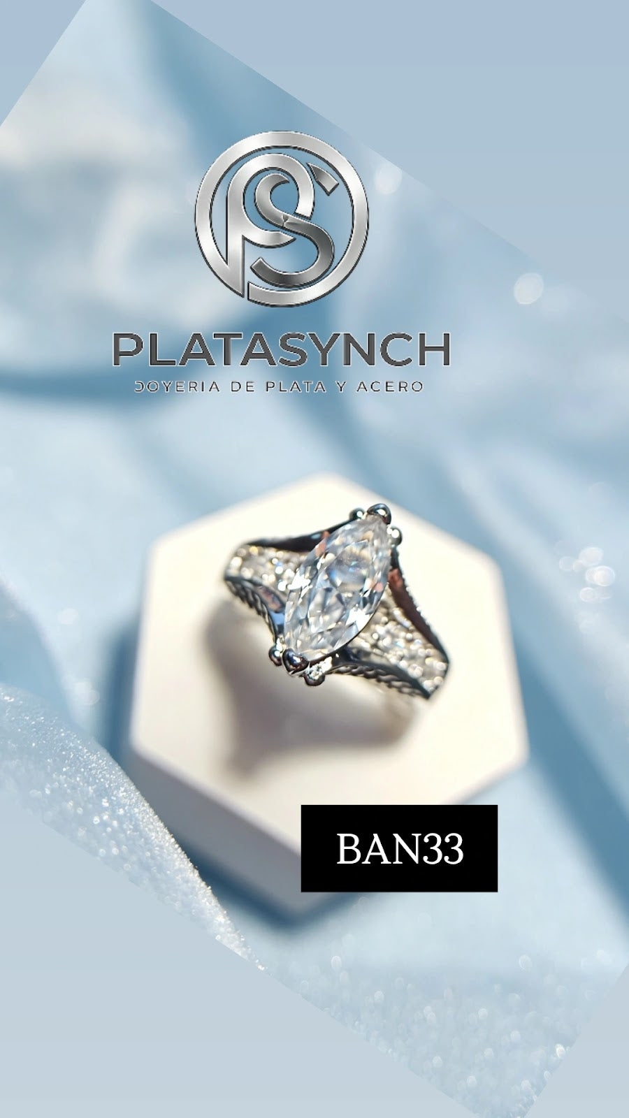 BAN34 - Anillo Brass circonea cubica doble linea plateado - Princesa
