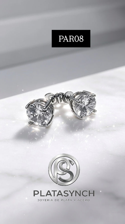 PAR08 - Pendientes Plata 925, redondo simple