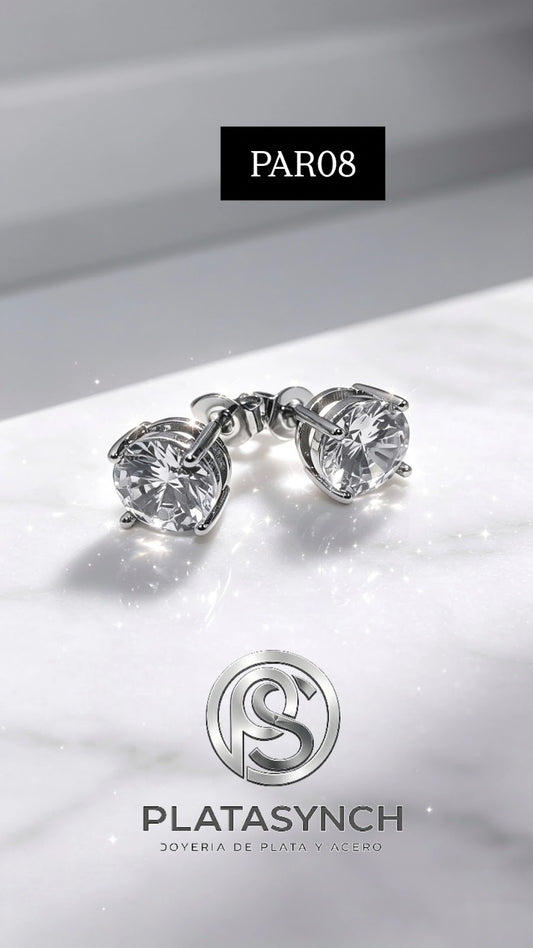 PAR08 - Pendientes Plata 925, redondo simple