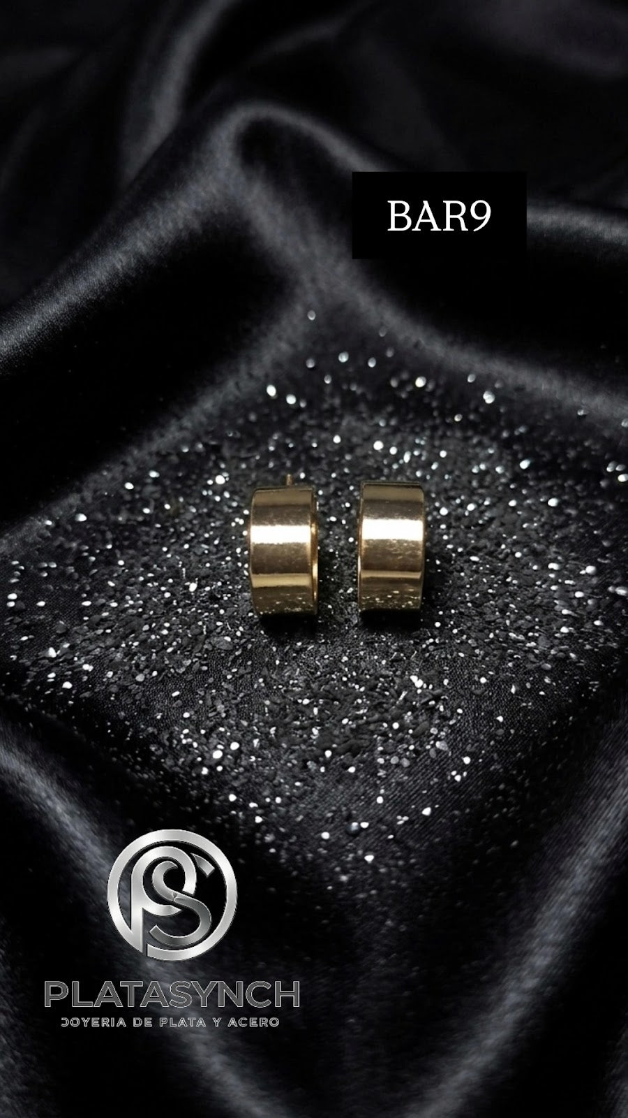 BAR9 - Aretes Brass dorado de palito cuadrado