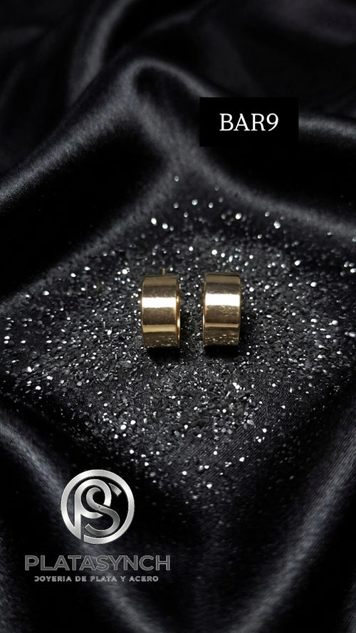 BAR9 - Aretes Brass dorado de palito cuadrado