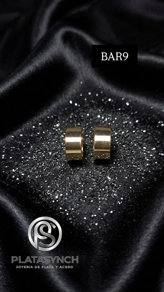 BAR9 - Aretes Brass dorado de palito cuadrado