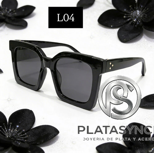 L04 - Gafas - Y2K Cuadradas Negra con 3 puntos