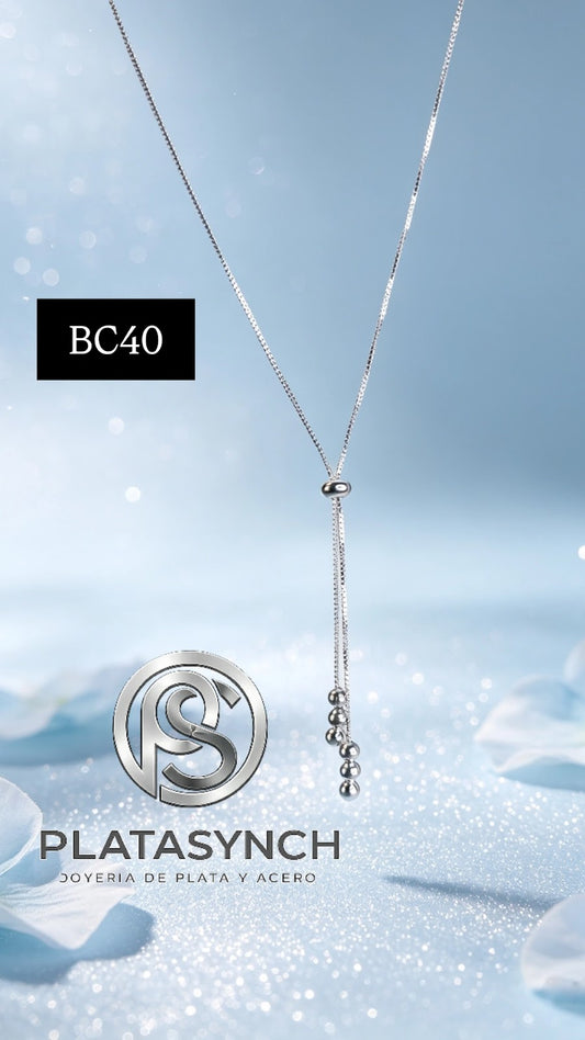 BC40 - Collar Brass plateado en forma de Y