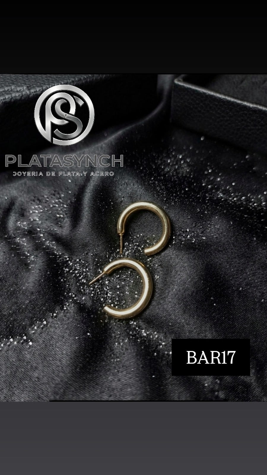 BAR17 - Aretes Brass dorado de palito argolla lisa