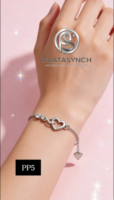 PP5 - Pulcera Plata 925 Corazon infinito