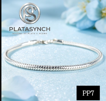 PP7 - Pulsera Plata 925 - Hueso de serpiente