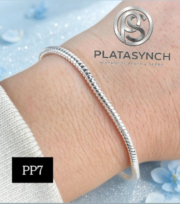 PP7 - Pulsera Plata 925 - Hueso de serpiente