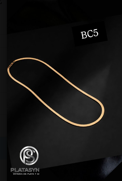 BC5 - Collar brass dorado Cadena de serpiente