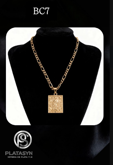 BC7 - Collar brass dorado Virgen Cuadrada