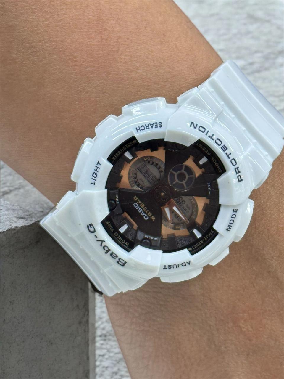 RELOJ BABY G - BLANCO CON MARRON