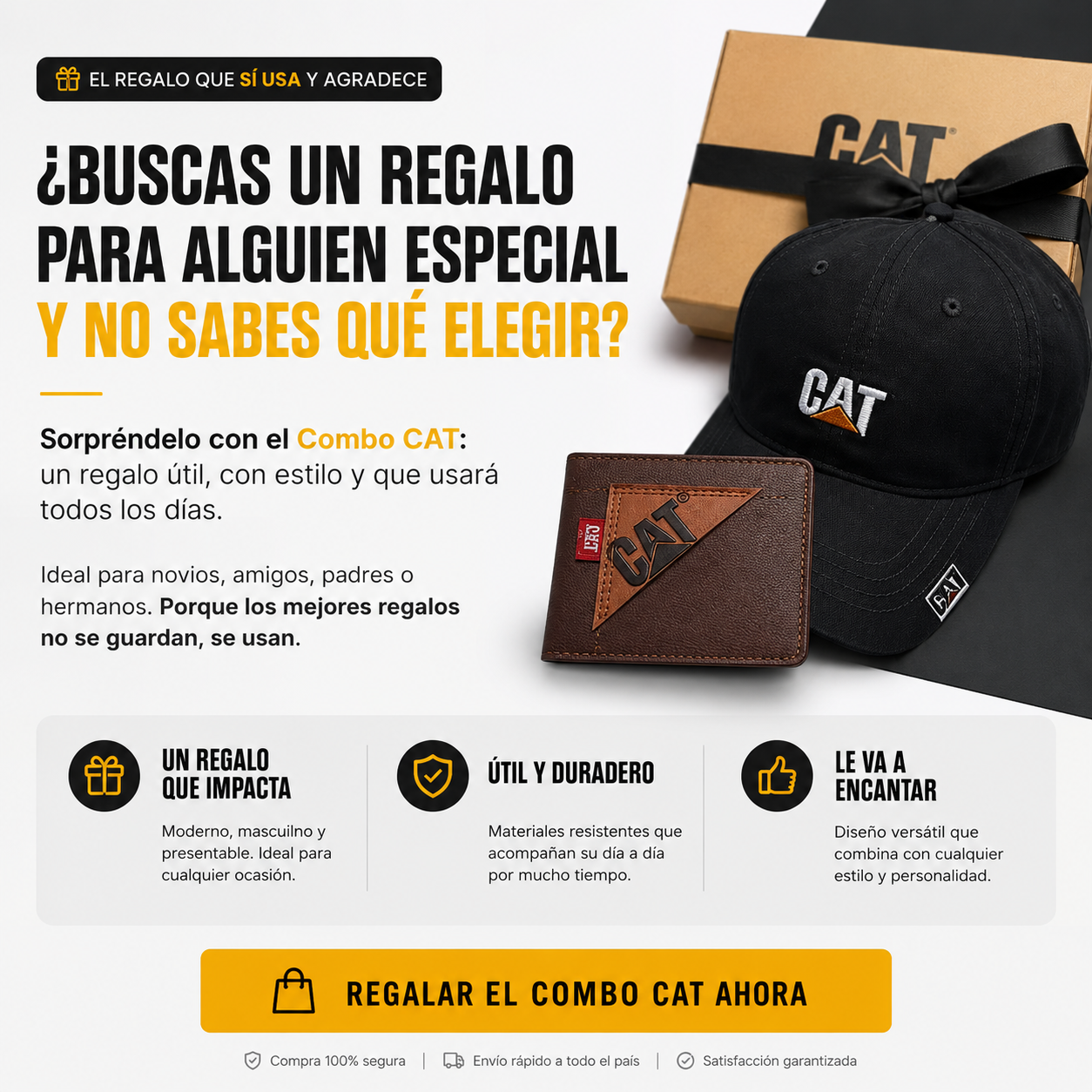 COMBO CARTERPILLAR GORRA+BILLETERA II