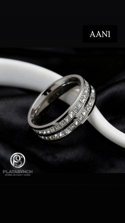 AAN1 - Anillo Acero plateado