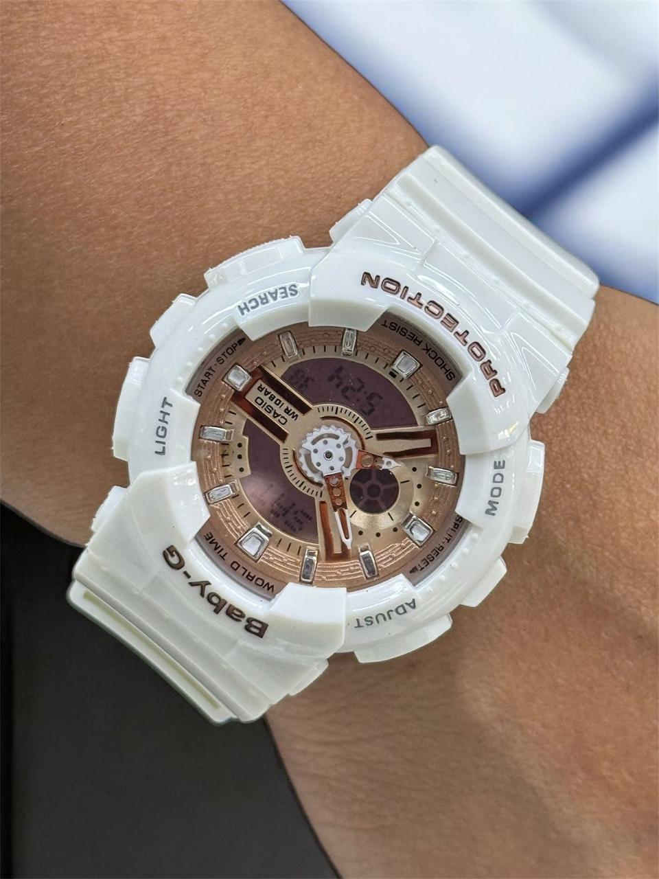 RELOJ BABY G - BLANCO CON BEIGE