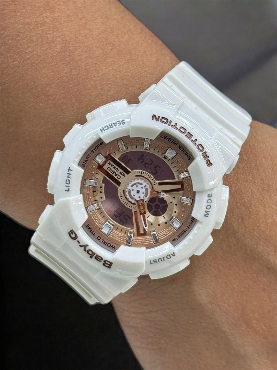 RELOJ BABY G - BLANCO CON MARRON CLARO